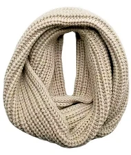 West Loop Infinity Scarf Cream Color Loose Knit Acrylic For Fall
