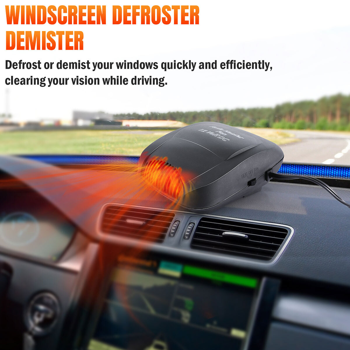 Portable Car Heater 360° Defroster That Plugs into Cigarette Lighter for  Car 12V