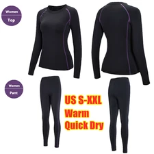 Women Thermal Underwear Set Long Johns Base Layer Top & Bottom Set S-XXL