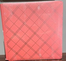 RARE. True 12x12 Creative Memories Salmon Pink Shimmer Plaid Album Cover. NIP