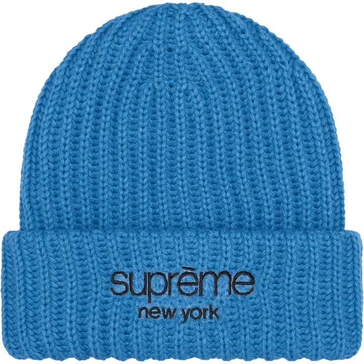 Bonnet volé épais logo Supreme Classic bleu EN MAIN