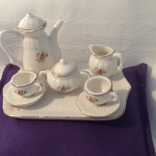 miniature tea sets collectible Rose Pattern