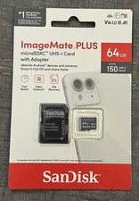 SanDisk 64GB Upto 150MB/s ImageMate PLUS microSDXC UHS-1 Memory Card w/ Adapter