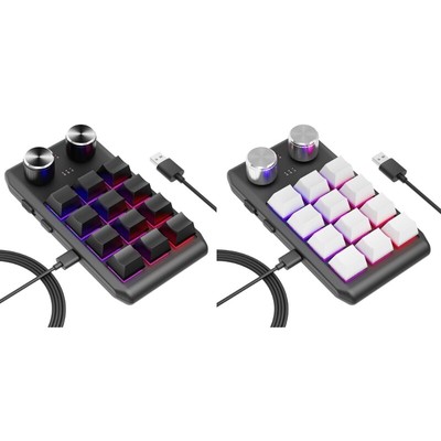 One-Handed Mechanical Keyboard 12 Programmable Keys RGB Lighting Macro Keypad