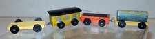4 Vintage Hand Made Miniature Wooden Train Cars