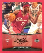 2005-06 UD PORTRAITS (BKB) LeBron James HAND-CUT JUMBO DISPLAY BOX CARD FAUX SIG
