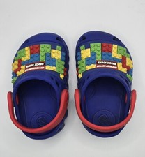 Skechers Foamies Toddler Size 4 Brick Kicks Clogs Blue Red Slip On EUC