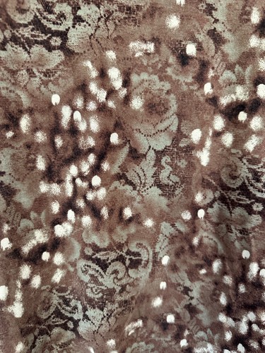 INC Woman 2X PO LS Top Lace Sleeves Brown Roses EUC International Concepts - Picture 3 of 7