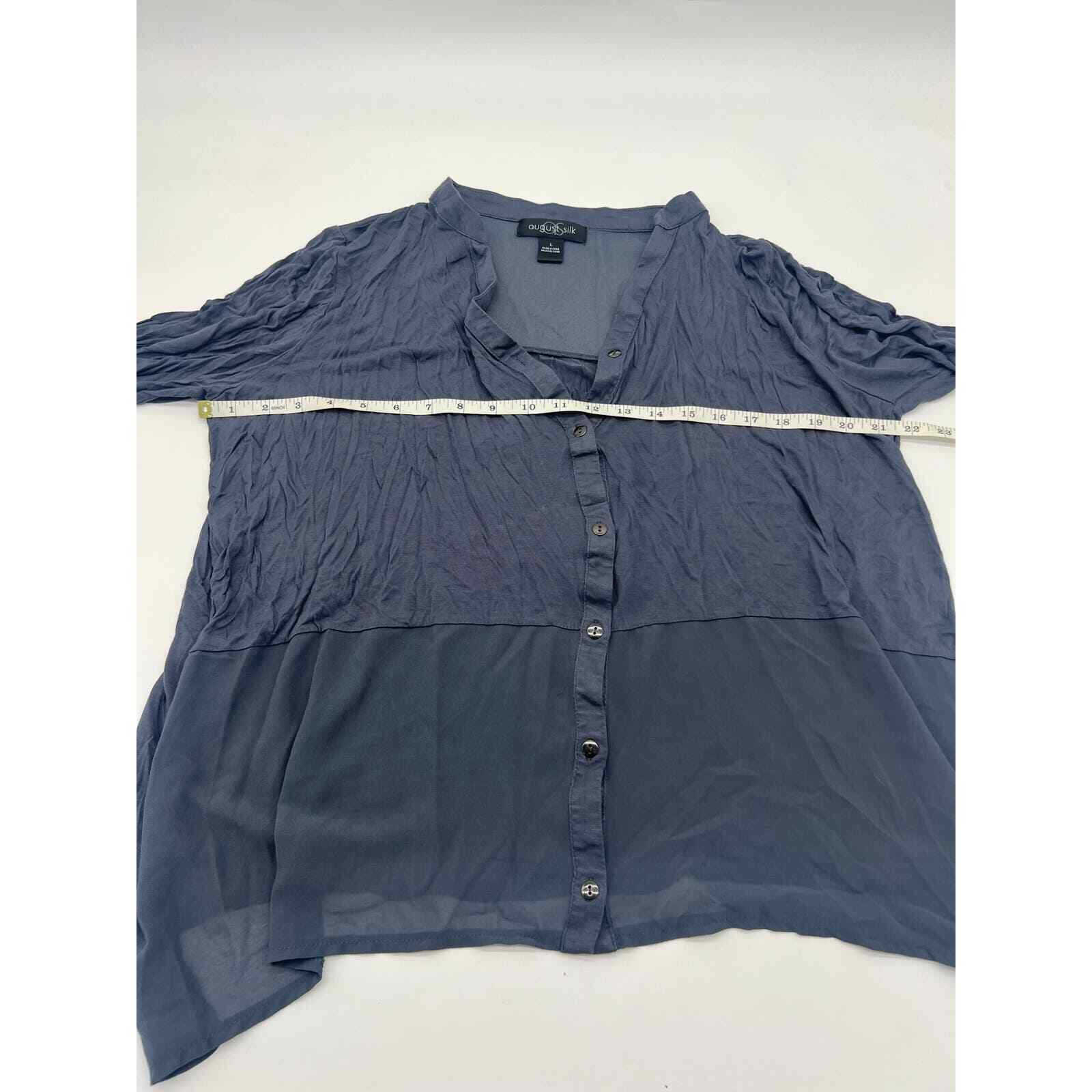 August Silk Gray Button Down Blouse - image 3