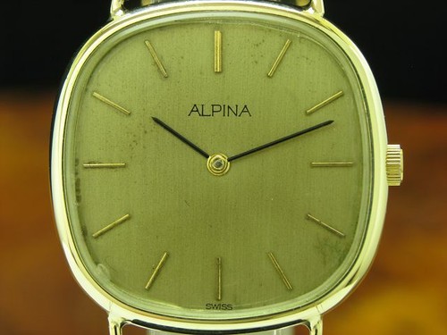 Alpina 14kt 585 Gold Hand Wound Men's Watch / Caliber Felsa 7001 - Picture 4 of 9