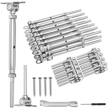 30 Pairs 1/8" Cable Railing Kit Swage Toggle Turnbuckle Hardware Adjustable T316