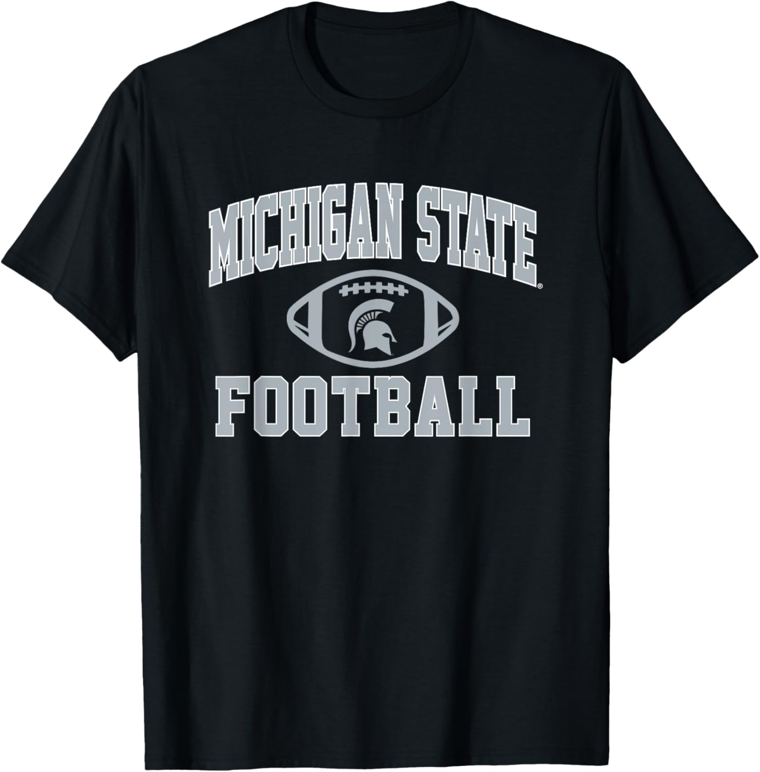 Michigan State Spartans Arch Football Logo T-Shirt