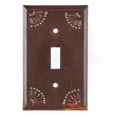 Single Switch Light switch Cover with Chisel in Rusty Tin -Pack 6