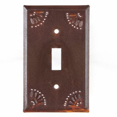 Single Switch Light switch Cover with Chisel in Rusty Tin -Pack 6