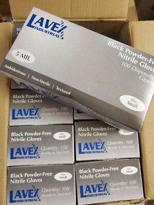 1000 Gloves Small Nitrile Glove 5 Mil Thick Heavy Duty Lavex 10 boxes x 100