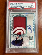 2020 LEAF TRINITY AUSTIN MARTIN ROOKIE PATCH AUTO RPA PLATINUM /75 RC PSA 9