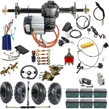 Differential Rear Axle Kit 72v1500W Motor Battery Wheels DIY 4 Wheel Go kart ATV