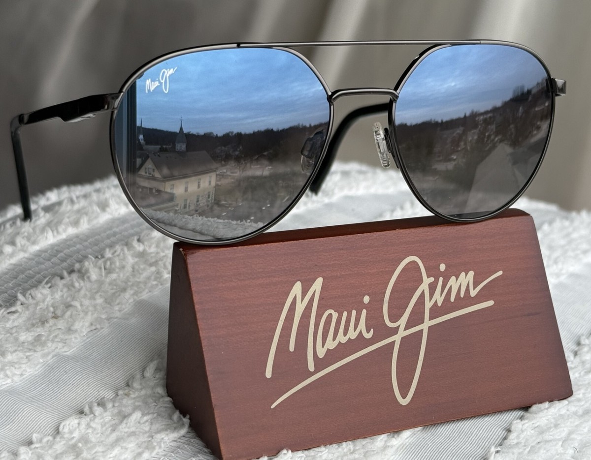 Maui Jim Waterfront MJ 830 02C Grey Metal Frame + Dual Blue to