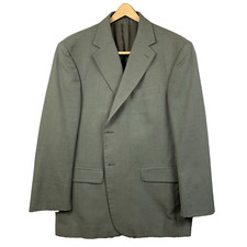 LANDS' END Blazer Mens Size 42 Short Olive Two Button Wool Suit Coat Luxury Dad