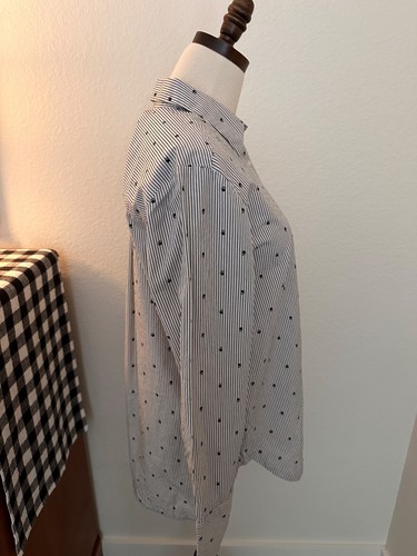Banana Republic Sz M Skull Pattern Rockabilly Long Sleeved Button Up Goth Shirt - Picture 5 of 19