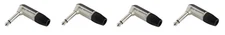 4 Neutrik Rean NYS207 1/4 2 Pole 6.35 mm TS Mono Plug Right Angle Nickel Silver