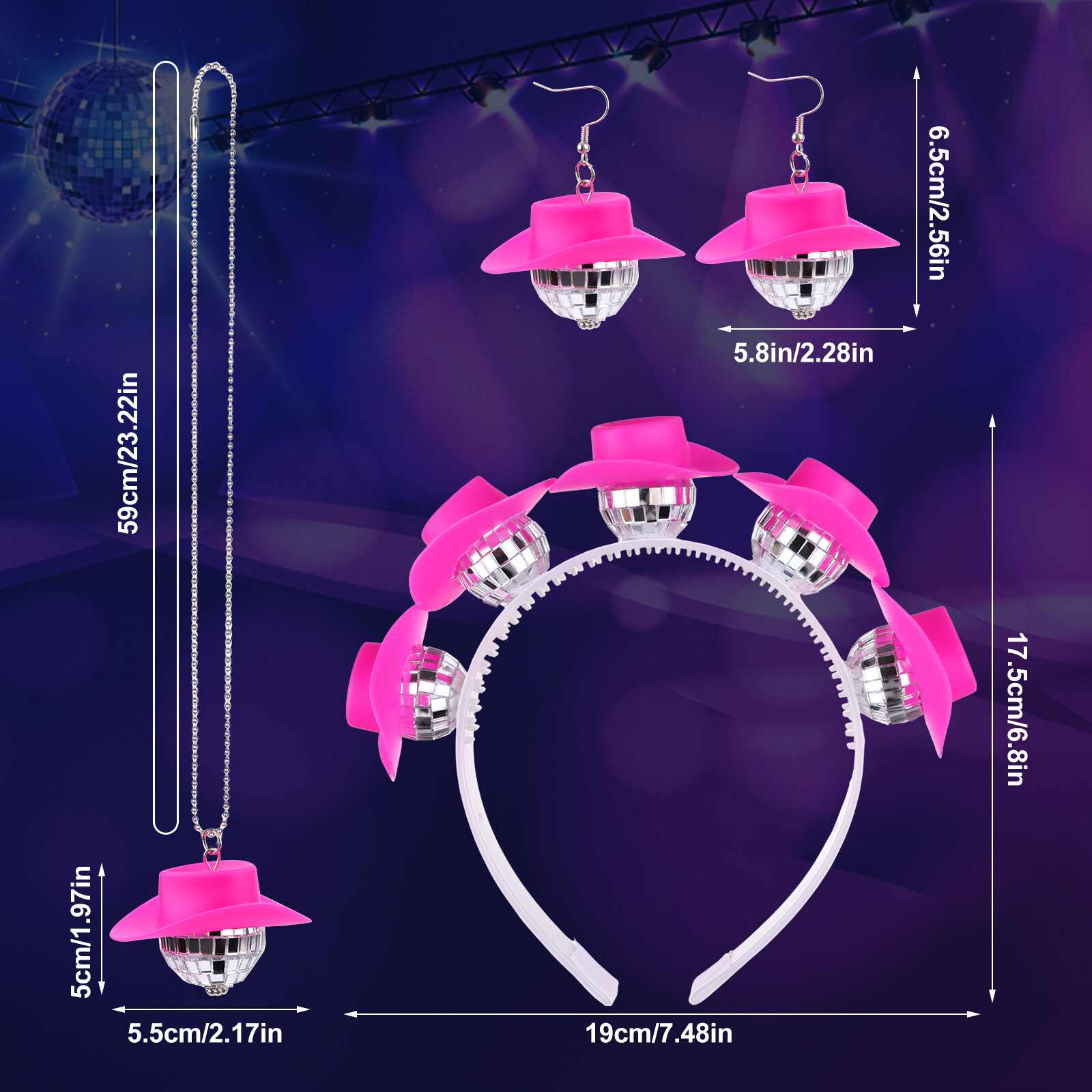 DIY Disco Ball Cowboy Hat Mirror Disco Hat Making Kit With White