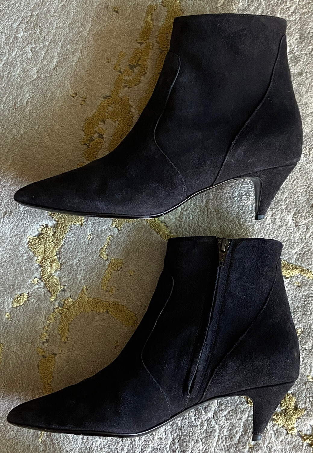 SAINT LAURENT⚡ Stivaletti scamosciati neri con tacco a gattino misura 37 7US 362296