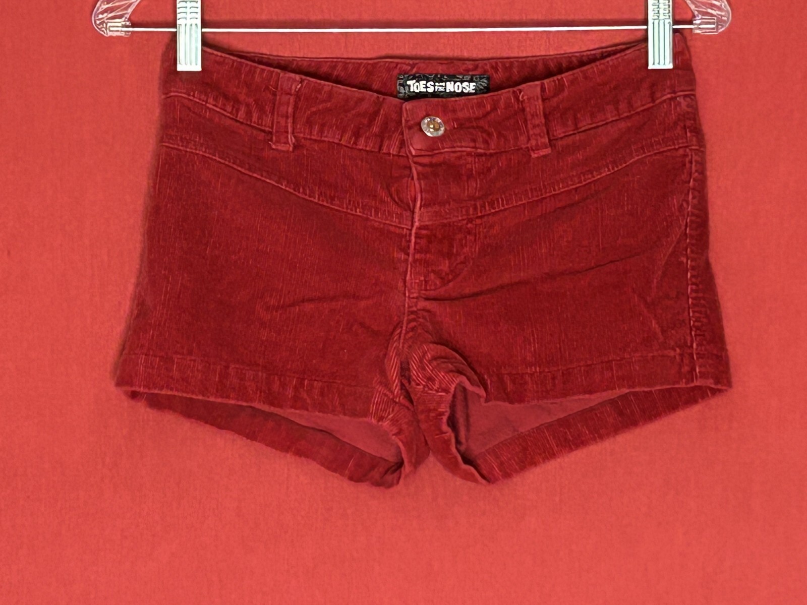 Vintage Toes on the Nose Size 1 Red Corduroy Women's Shorts