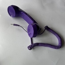 Purple Radiation Proof Retro Mic Cell Phone Handset Mobile Phone 3.5mm Used Once