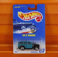 Hot Wheels - 1996 - '40'S Woodie (5Sp's) - Open Stock - Blue Card Collector #217