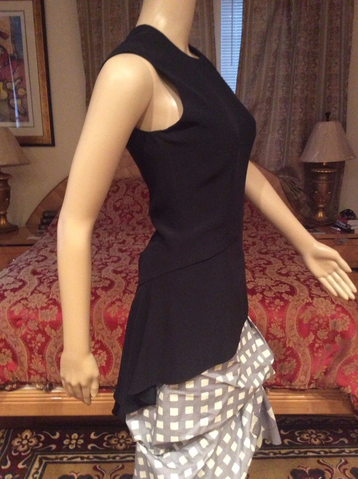 CAMICETTA ABITO ICONICA SPLENDIDA 2DIE4 firma Alexander McQueen blu scuro peplum