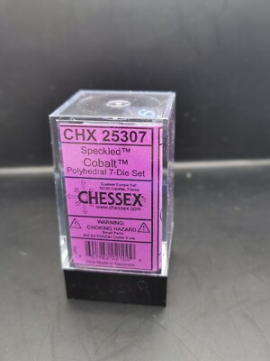 Chessex Speckled Cobalt Polyhedral 7-Dice Boxed Set CHX25307
