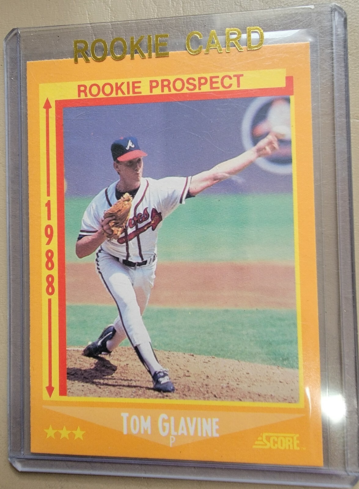 🔥1988 SCORE TOM GLAVINE "ROOKIE PROSPECT" ROOKIE CARD #638 IN  PHENOMENAL COND. | eBay
