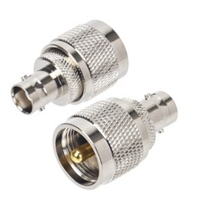 2Pcs Connector BNC Female Jack to UHF PL259 PL-259 Male Plug Straight RF Adapter