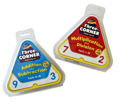 Three-Corner Flash Cards (2 Sets Addition/Subtraction & Multiplication/Division)