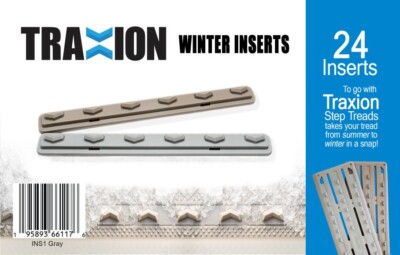 Traxion 24 piece Outdoor Non-Slip Stair Tread Inserts - Gray