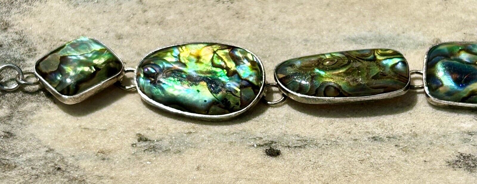 Sterling Silver Abalone Bracelet 925 Marked Inlai… - image 2