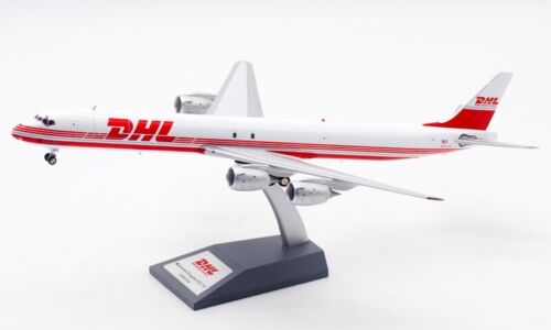 1:200 InFlight200 DHL DC-8-73F N801DH modello di aeromobile pressofuso con supporto - Foto 2 di 11