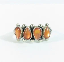 Size 8 Orange mop Wheeler Manufacturing Southwestern Sterling Silver Ring