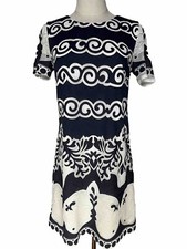 J.CREW black label women’s Chambray White Lace Dress Size 4 Short Sleeve Zipper