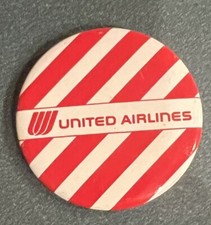 Vintage United Airlines Red & White Stripes Vintage Pin Button Pinback