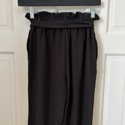 Wayf Black Ankle High Waist Pants w/ Tie Ruffle Pockets Size XS NWT - Picture 10 of 16