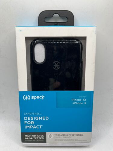 Speck Candyshell Series Case For iPhone X & iPhone XS (5.8") Black / Slate Grey - Picture 1 of 4