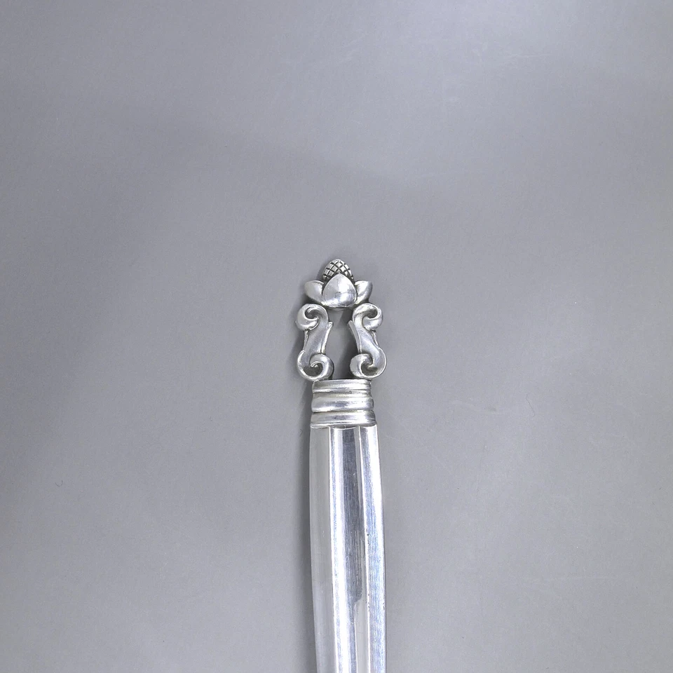 ACORN por GEORG JENSEN Dinamarca Todo Esterlina Grande 10.5" Pastelera Servidor Sólido Foto 3 de 4