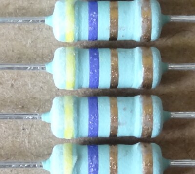 3 pcs  4.7 ohm (4R7) 1W wire wound Power Resistors.with flameproof coating