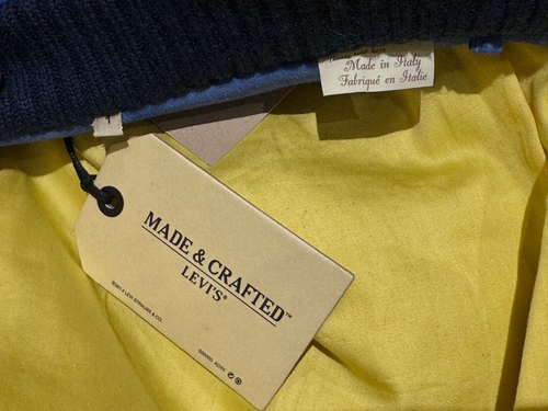 €1,160 Levi's Made & Crafted Imperial Blue Suede Bomber Small Made in Italy - Picture 12 of 12
