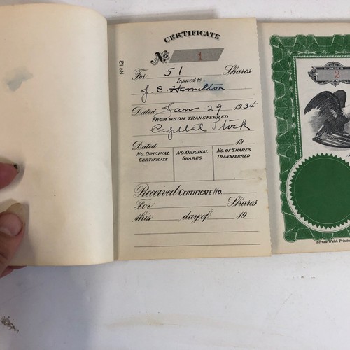 1933 Stock Certificate Book J.C. Hamilton Box & Lumber Company, California 45+ - Bild 4 von 5