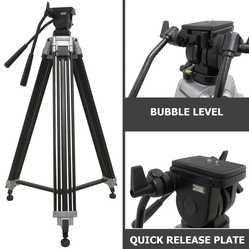 75" Aluminum Alloy Ultra Heavy Duty Tripod with 360° Panning 17lb Load Capacity - Image 4 of 4