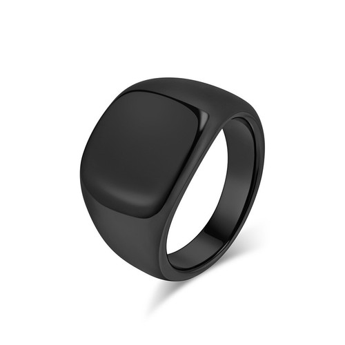 Anillo de 16 mm de alto pulido de acero inoxidable para hombre plata oro negro talla 7-13 - Imagen 3 de 11