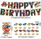 Race Car Birthday Party Supplies Race Car Cake Cupcake Balloons Birthday Banner  — photo 2
